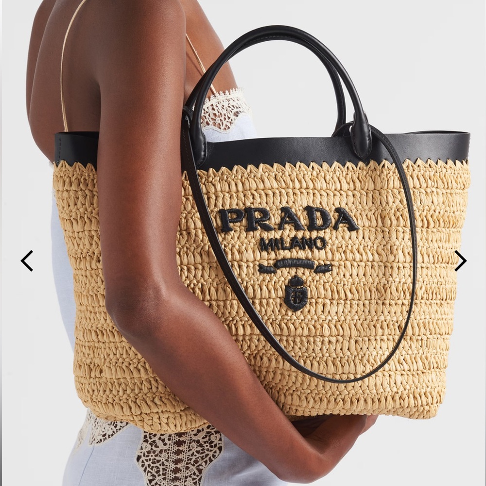 Prada Medium Crochet and Leather Tote Bag - Picture 4 of 12